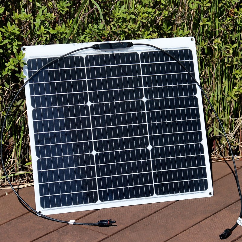 Flexible Solar Panel 50W 12V Monocrystalline Module Fiberglass Lightweight Charge