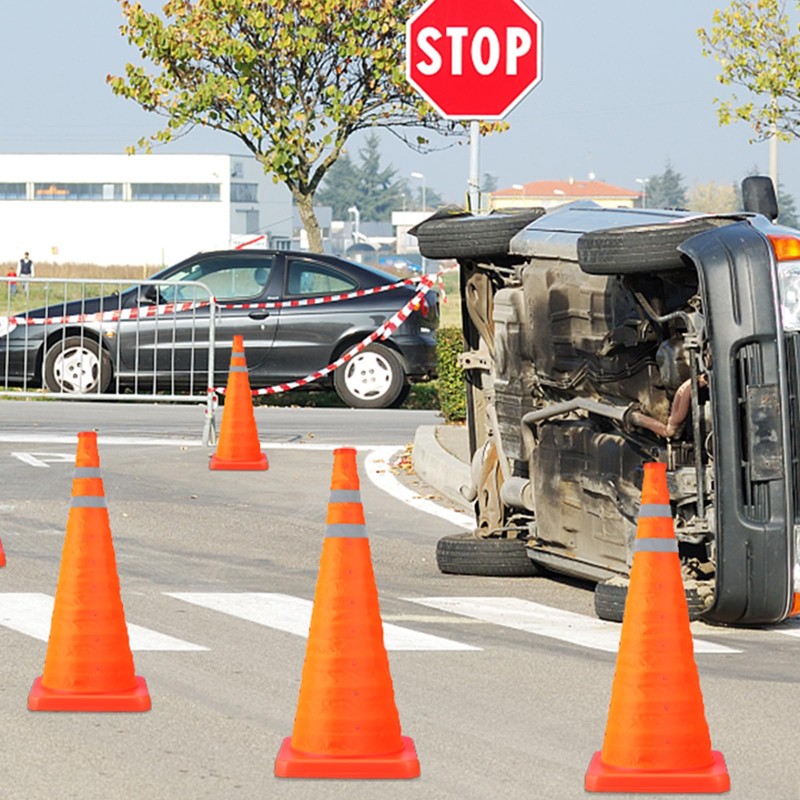[2 Pack]28 Inch Collapsible Traffic Safety Cones - Parking Cones