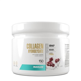 Maxler Collagen Hydrolysate - Cherry - 150 g - Bovine Collagen - Enriched with Vitamin C for Better Absorption - Pure Collagen Peptides - 15 Collagen Powder Portions