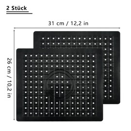 NUWIQ Pack of 2 Sink Liners, 31 x 26 cm Sink Mat, Sink Mat, Rubber, Kitchen Sink Protector for Sink, Protects the Surface, Food-Grade PVC (Black)