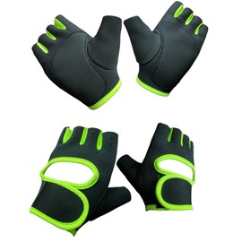 RAEES® Neoprene Fitness Gloves – Breathable, Non-Slip Grip Workout, Weightlifting, Gym, & Cycling, with glowing green strip, useful for all Sports – Comfortable, Durable, & Skin-Friendly (1 Pack)