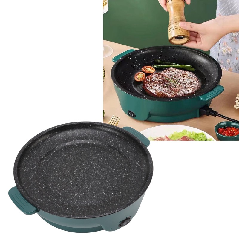 Electric Grill Pot 22cm Large Caliber Nonstick Multifunctional Electric Grill