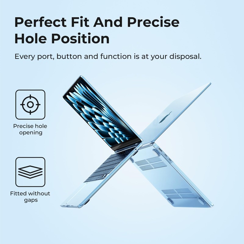 EooCoo Compatible for MacBook Air 15 inch Case M4 M3