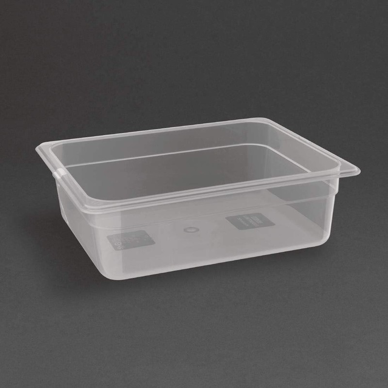 NISBETS Essentials Polypropylene 1/2 Gastronorm Container without Lid 100mm