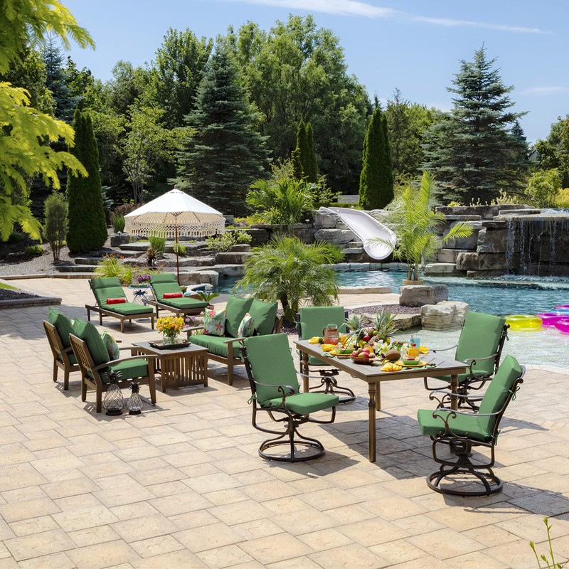Arden Selections Outdoor Midback Chair Cushion, 18 x 16.5, Water