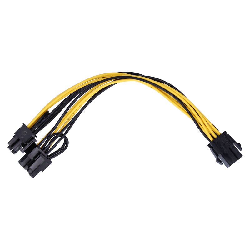 5Pcs Power Supply Cable 6Pin to Dual 8pin 6+2 GPU