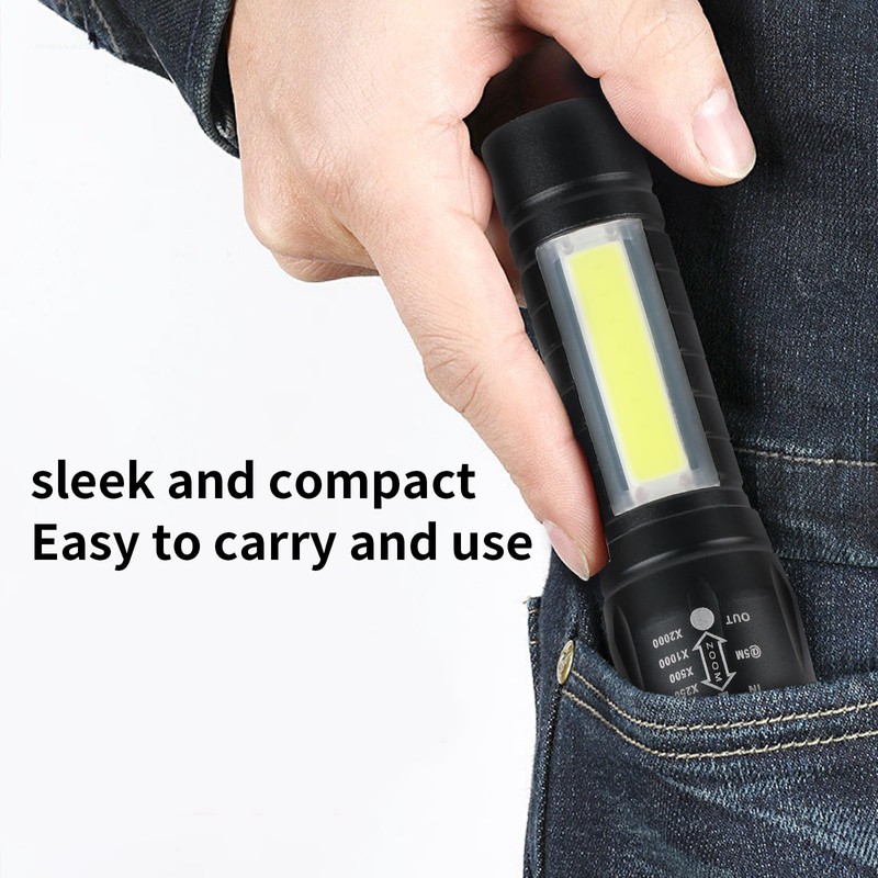 Hilngav 5 Pack Mini Small Pocket LED Flashlight USB-C Rechargeable