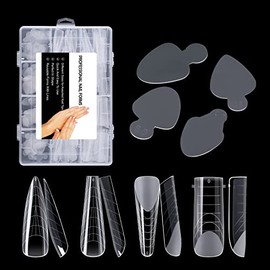 288Pcs Forma de Uñas Dual Con Pegatina de Silicona Francesa Kit de Molde de Sistema Dual Reutilizable para Uñas Guías de Línea Francesa Herramienta de