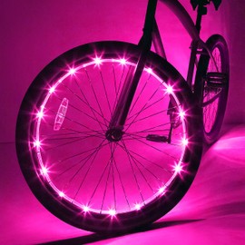 Brightz WheelBrightz LED Bike Wheel Lights, Pink – Pack of 2 Tire Lights – Top 2021 Christmas Stocking Stuffer & Cool Present Gift Idea for Little Princess Girls Ages 7 8 9 10 11 12 Year Old Teens