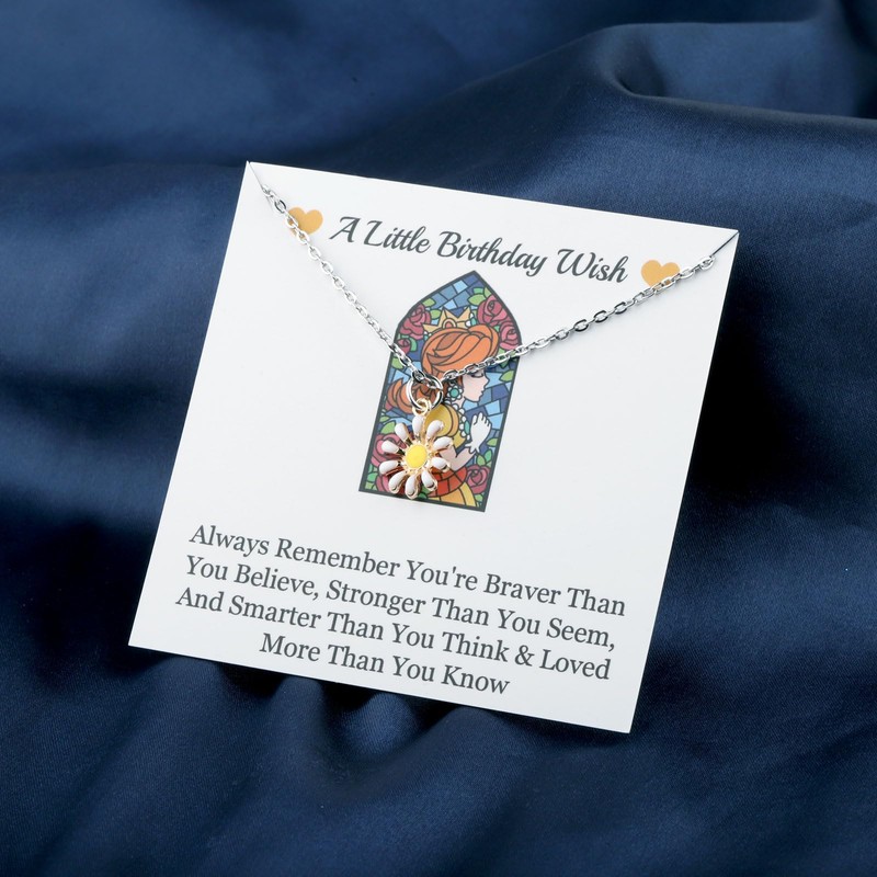 WUSUANED Daisy Flower Necklace Daisy Princess Fan Gift Daisy Inspired