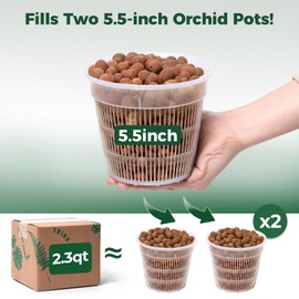 T4U Leca Clay Pebbles for Plants, 2.3qt 10-20 mm Clay Balls for Indoor Plants, Natural Clay Pebbles for Orchid Potting Mix, Hydroponic, Leca Pots, Plant Drainage, Garden Soil