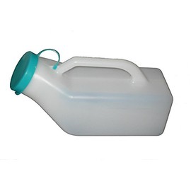 Coopers Hospital Style Male Urinal with Lid, Level Markings & Handle (2 Pack)