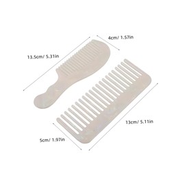 Ipetboom 2pcs Static Acetate Hair Combs for Women Wide Tooth Detangling Styling Tools with Ergonomic Handle Static Reduction Gentle Scalp Compact Travel Pocket Combs for Curly Straight Wet