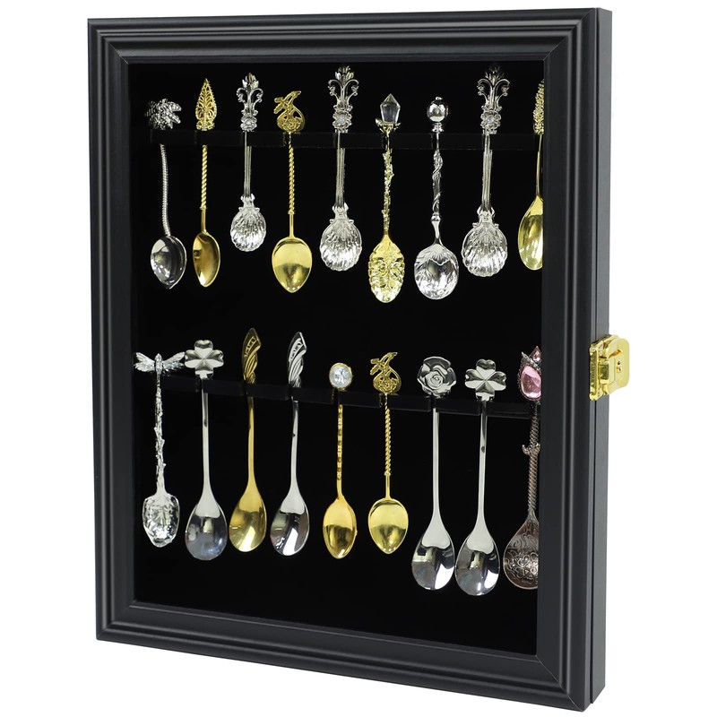 COMSREV 18 Souvenir Tea Spoon Display Case Wall Mount Lockable