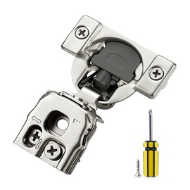 Ravinte 10 Pack 5 Pairs 1 inch Overlay Soft Close Hidden Door Hinge for Kitchen Cabinet Stainless Steel Adjustable Satin Nickel Hardware