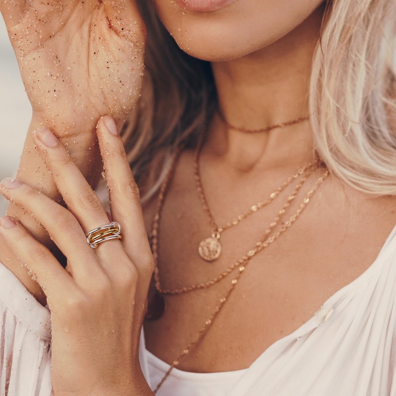 LUCA SMITH 925 Sterling Silver Classical Ring Stackable Stacking Link