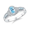 DAYBYDAY March Birthstone Ring 925 Sterling Silver Aquamarine Engagement Ring