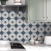 The Tiles Plaza Encaustic Peel and Stick Backsplash, Blue Star