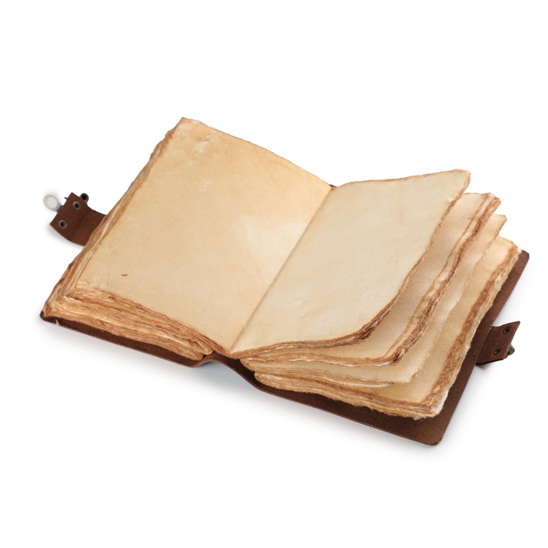 Fausta Beautiful Heart Embossed Vintage Leather Journal with Antique Brass