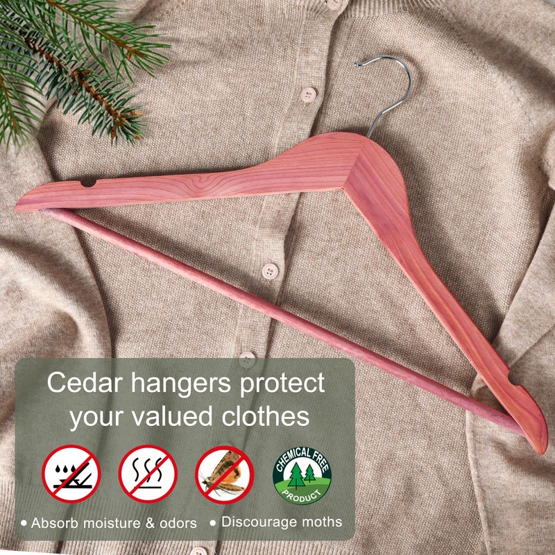 TOPIA HANGER American Red Cedar Wooden Hangers 18 Pack, Clothes