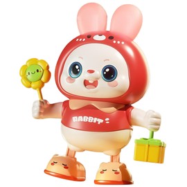 Musical Dance Bunny Toy Head Up Training Electronic Dancing Bunny Toy for Newborn Home Outdoor Pink