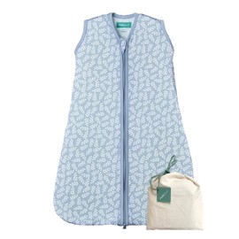 molis&co Baby Sleeping Bag, 0.5 TOG, Summer Sleeping Bag for Boys, Newborn Baby Sleeping Bag, Sleeveless, 100% Cotton (Oeko-Tex 100), Premium Quality, Blue Garden (60 cm)