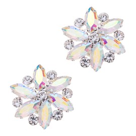 Ruihfas Fashion Bridal Wedding Party Shoe Clips Rhinestone Shoe Buckle Multi Color, 2Pcs (Colorful)