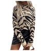 GORGLITTER Women's Tiger Graphic Sweaters Mock Neck Long Sleeve Knitted