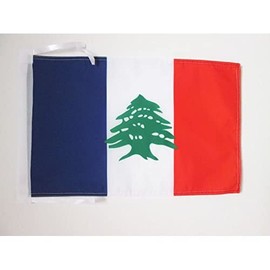 French Lebanon 1920-1943 Flag 18'' x 12'' cords - historic lebanese SMALL flags 30 x 45cm - Banner 18x12 in - AZ FLAG