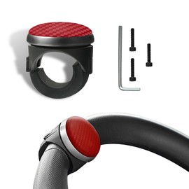 Steering Wheel Knob Spinner, Vehicle Steering Wheel Spinners Ball, 360 Degrees Rotation Suicide Knobs with Metal Bearings, Universal Steering Wheel Accessories for Car, SUV, Trucks, Tractors (Red)