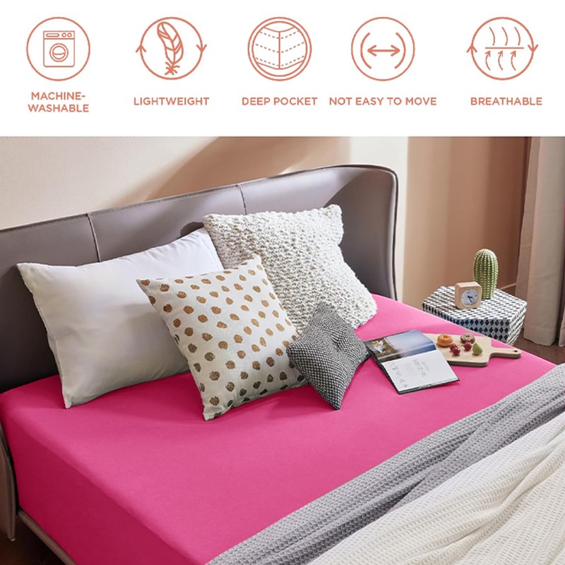 SSW HOMES Fitted Sheet Extra Deep 40cm, Brushed Microfiber Breathable