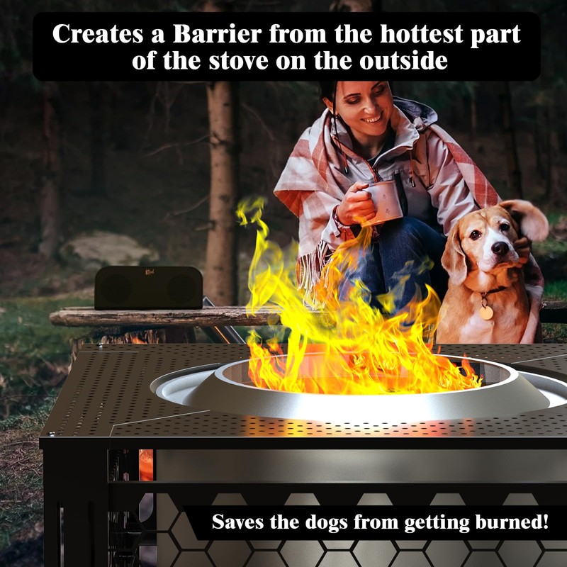 Lezbanz Fire Pit Surround Tabletop Use for Solo Stove Bonfire