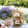 Zhehao 20 Pcs Porcelain Tea Set with Metal Holder Adult