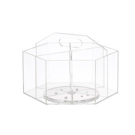 OIF Acrylic Pen Holder Pencil Organizer, 360-Degree Rotating Pencil Holder with 6 Compartments, Crayon Organizer for Kids Marker Holder Caddy Art Supply Organizer for Desk, Office