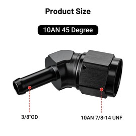 EVIL ENERGY 10AN Female to 3/8" Barb Hose Fitting 45 Degree Swivel 2PCS