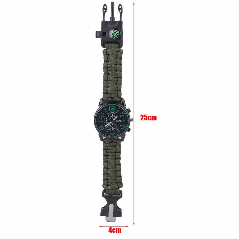 6 in 1 Multifunction Waterproof Outdoor Camping Survival Watch Rescue