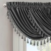 Royal Tradition Heavyweight Velvet Waterfall Valance, Grey (37x57) Single Rod