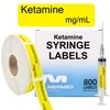 Ketamine mg/mL Anesthetic Syringe Labels - Box of 800 Labels