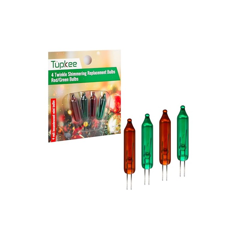 Tupkee Shimmering Twinkle Replacement Bulbs – 4-Volt Red & Green