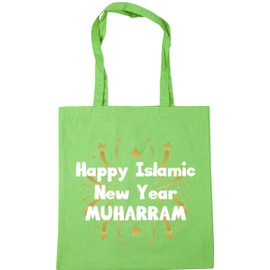 Hippowarehouse Happy islamic new year muharram Tote Shopping Gym Beach Bag 42cm x38cm, 10 litres