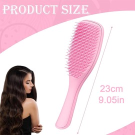 Hair Brush, Pink Detangler, Detangling Brush for Shower, Combing without Pulling, Ideal for Dry & Wet Hair, Ergonomic Handle, Painless Detangling, Ideal for Conditioner Distribution