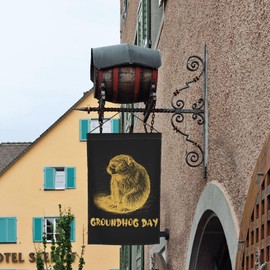 2025 Happy Groundhog Day Groundhog Garden Flags 12x18 Inch Double Sided Print Yard Small Flag For Outside Funny Seasonal Welcome Outdoor Banner