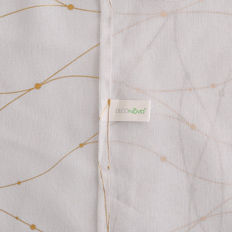 Deconovo Grommet White Sheer Curtains 84 Wave Line with Dots