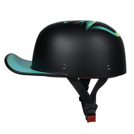 Woljay Vintage Open Face Motorcycle Helmet Baseball Cap Half Helmets Retro Men Women for Chopper Cruiser Street Scooter Moped Cap Jet - DOT Certified (X-Large, Pirate)
