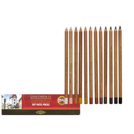 Gioconda Soft Pastellstifte Farbtöne Brauntöne + Weiss + Schwarz 12 Stück KOH-I-Noor Pastellkreidenstifte Pastellkreiden Stifte Soft Pastels Set