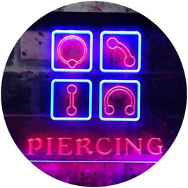 Piercing Shop Dual Colour LED Bar Light Neon Light Advertising Neon Sign Blue & Red 300 x 210 mm st6s32-i0325-br