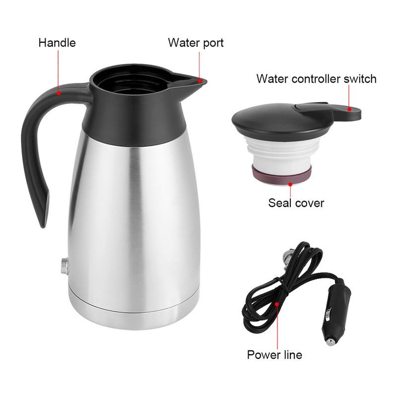 24V 1000ml Car Electric Kettle Auto Shut Off Water Heating