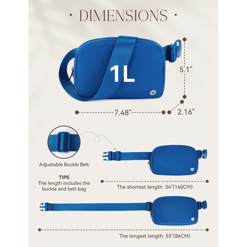 BALEAF Belt Bag Women Crossbody Fanny Pack Fashion Waist Packs