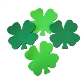 Assorted Green Four Leaf Clover - Small Assorted Color Creative Foam Cut-Outs