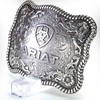 ARIAT Scalloped Logo Buckle with Twisted Rope Edge, Floral Scrolls,